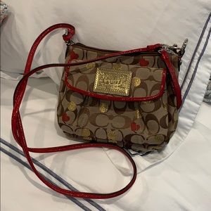 Coach poppy cross body hearts bag